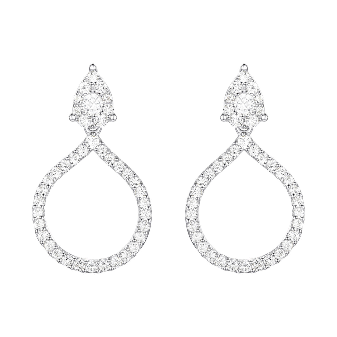 Sterling Silver 1/2 ct tw Diamond Drop Earring (I-I2)