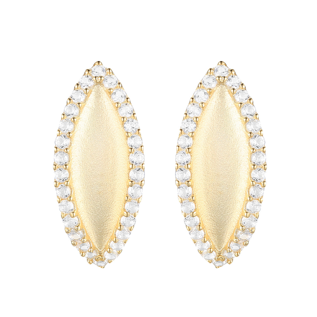 10K Yellow Gold 1/4 ct tw Diamond Satin Leaf Hinged Hoop Earring (I-I2)