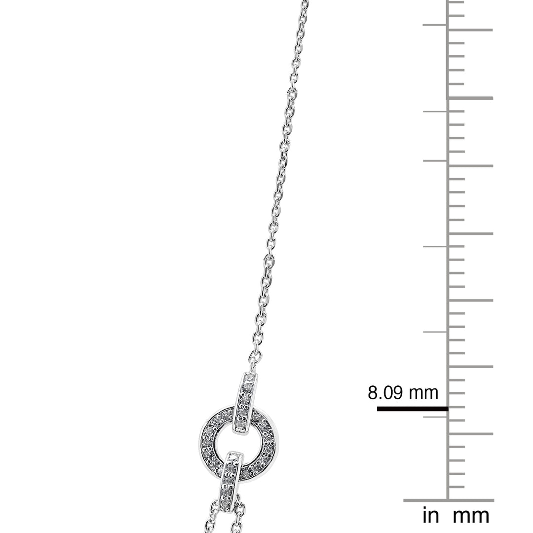 Sterling Silver 1/3 ct tw Diamond Double Row Miracle Plate Necklace 18" (I-I2)