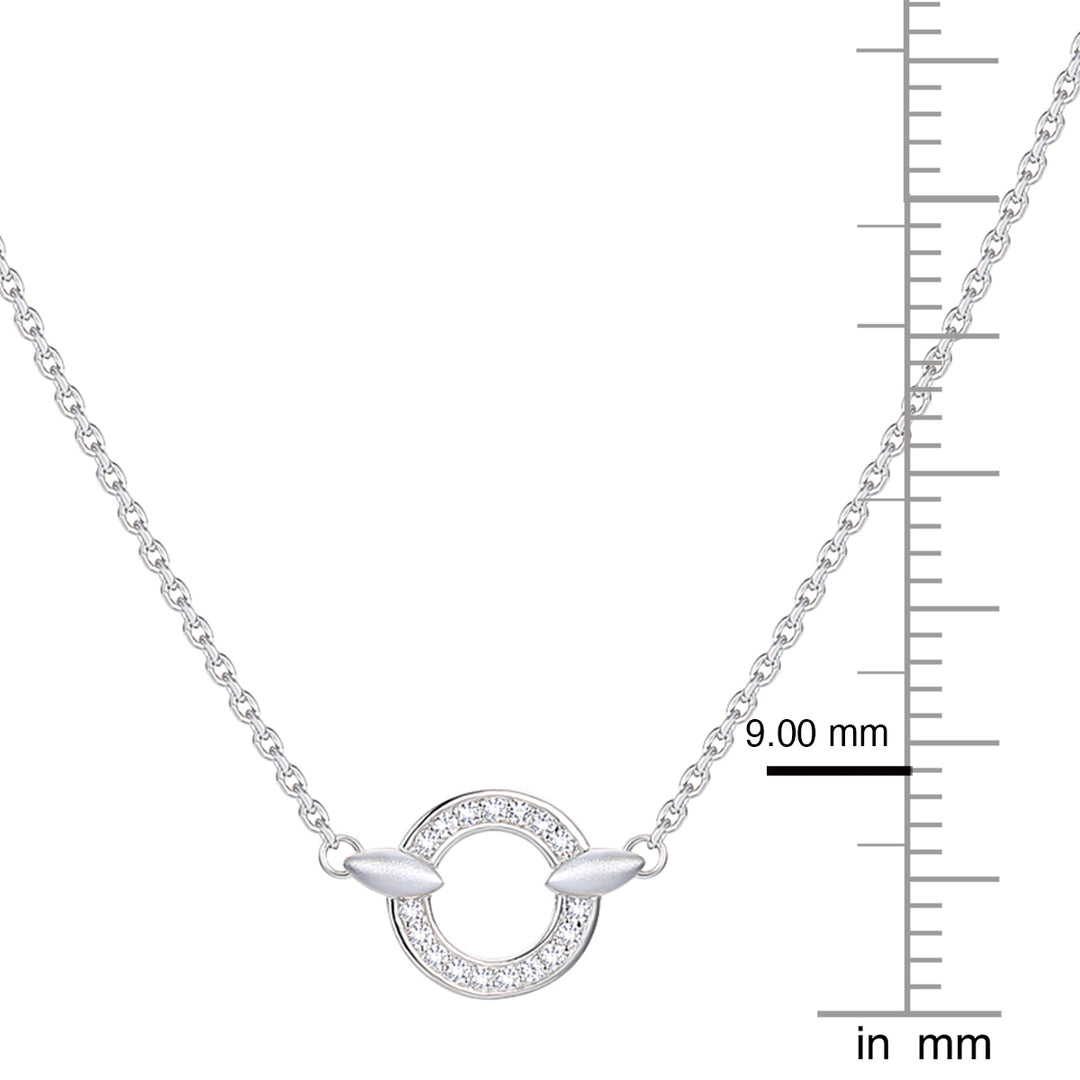 Sterling Silver 1/4 ct tw Diamond Circle Station Necklace 17" (I-I2)