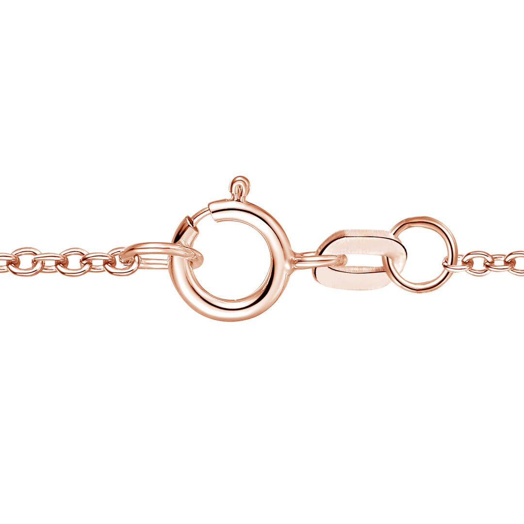 Elegant Birthstone Necklace – Available in Various Gemstones – Stunning 14K Rose or yellow Gold-Plated Sterling Silver Pendant featuring a 9x7mm Center Stone Accented with Created White Sapphires