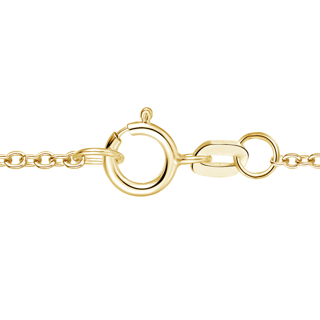 14K Yellow Gold over Sterling Silver 1/5 ct tw Diamond Open Circle Pendant with 18" Chain (I-I2)