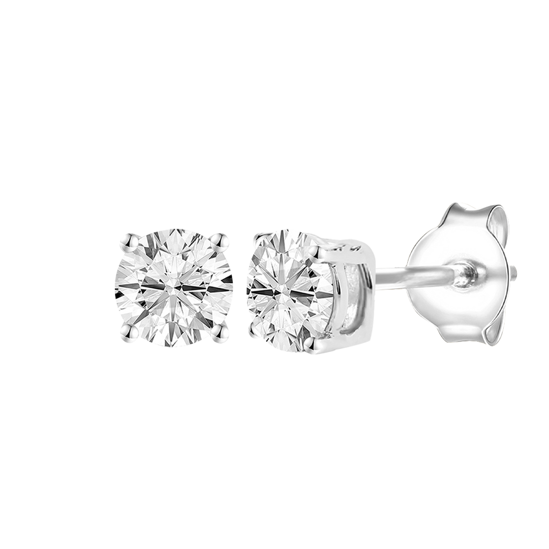 14K Lab Grown Round Solitaire Earrings F-G VS1-VS2