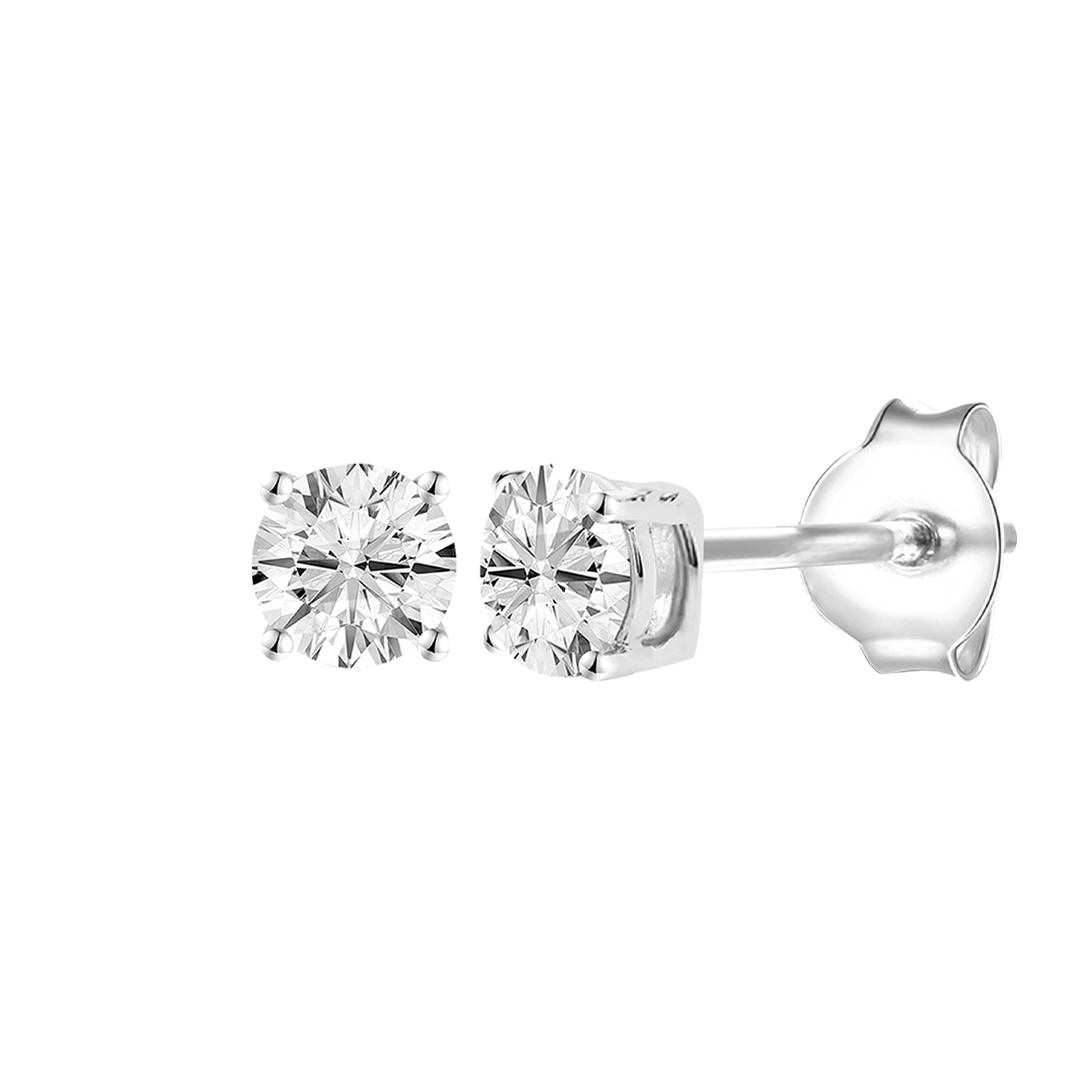 14K Lab Grown Round Solitaire Earrings F-G VS1-VS2