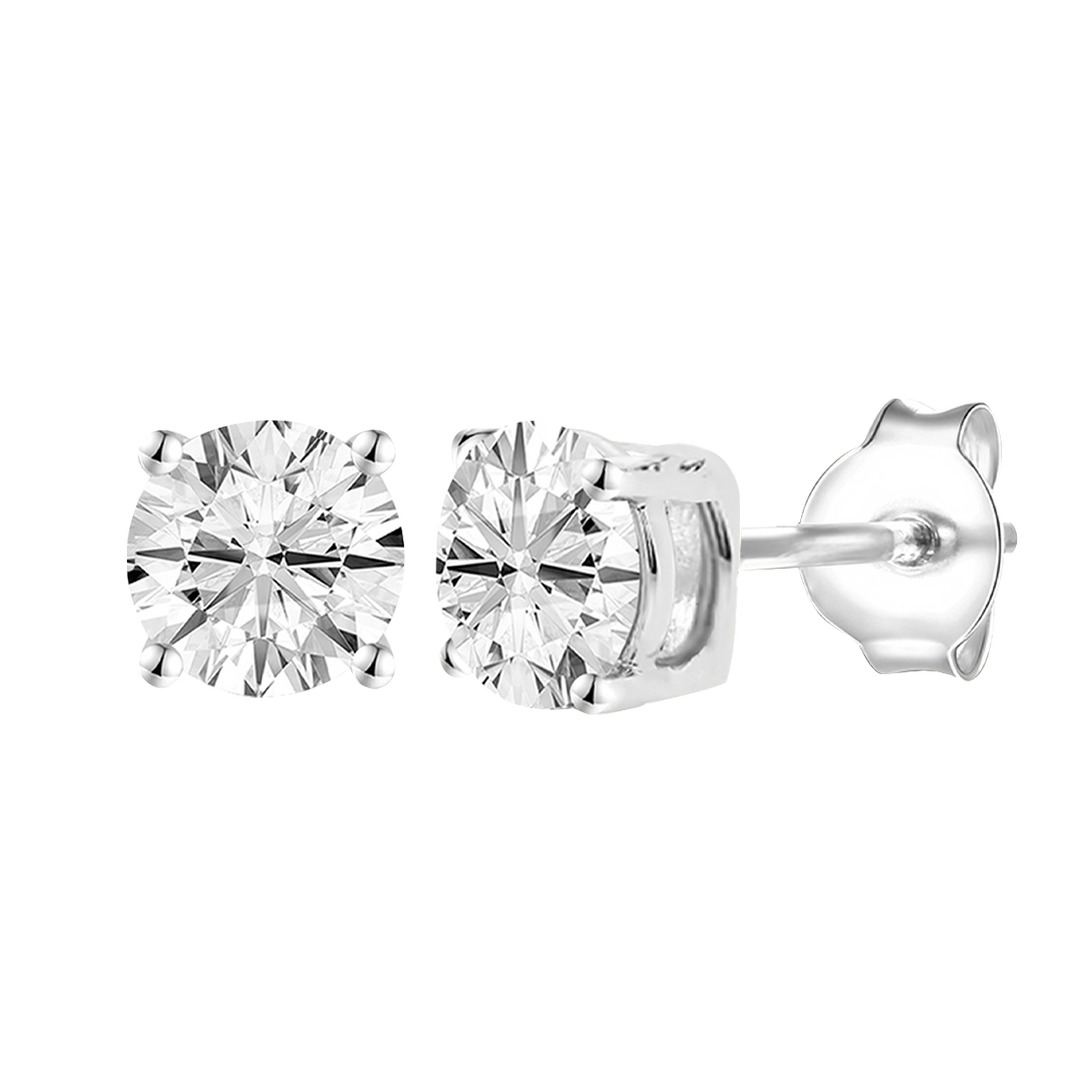 14K Lab Grown Round Solitaire Earrings F-G VS1-VS2