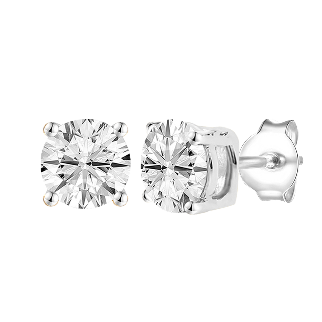 14K Lab Grown Round Solitaire Earrings F-G VS1-VS2