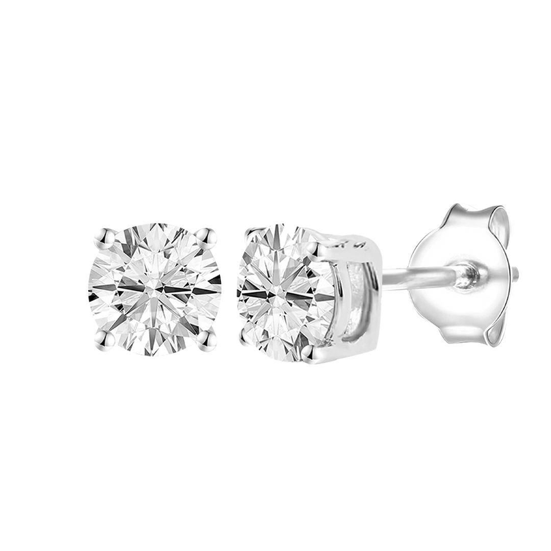 14K Lab Grown Round Solitaire Earrings F-G VS1-VS2