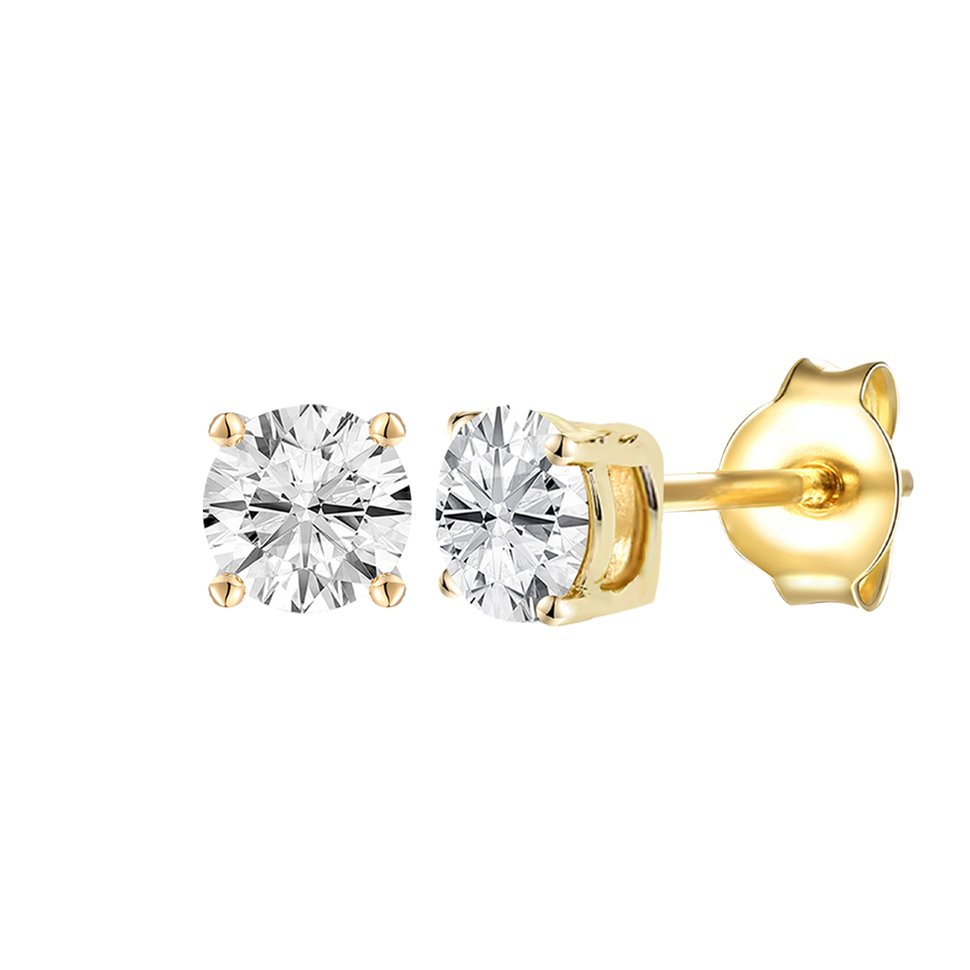 14K Lab Grown Round Solitaire Earrings F-G VS1-VS2