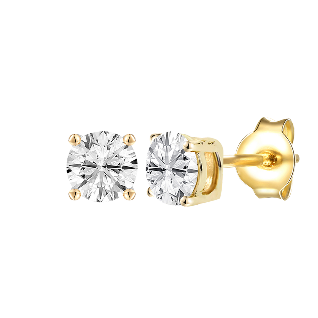 14K Lab Grown Round Solitaire Earrings F-G VS1-VS2