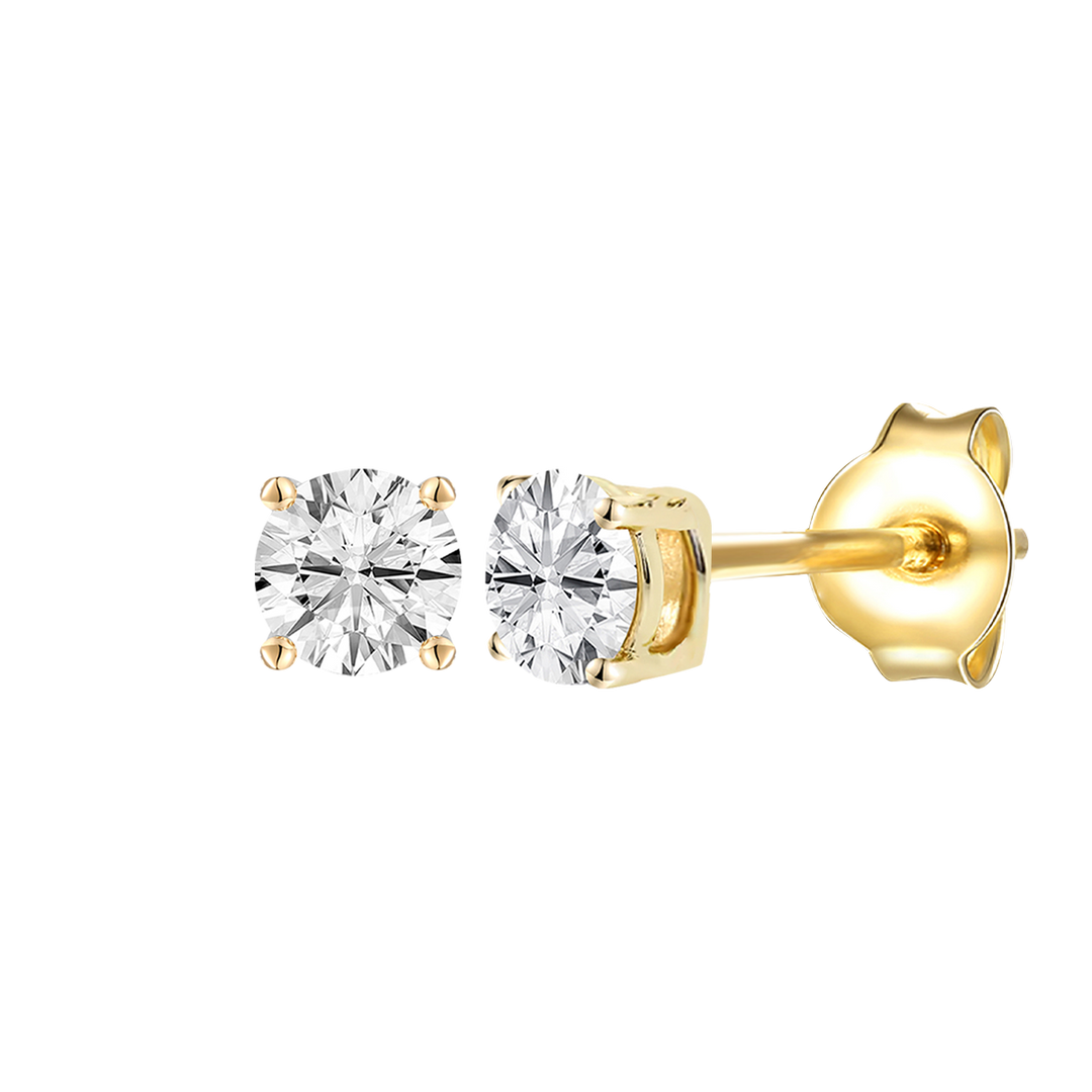14K Lab Grown Round Solitaire Earrings F-G VS1-VS2