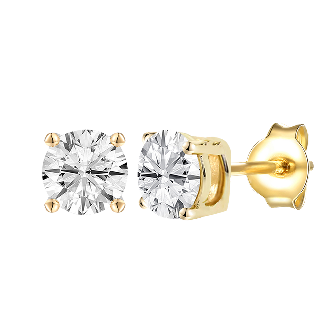 14K Lab Grown Round Solitaire Earrings F-G VS1-VS2