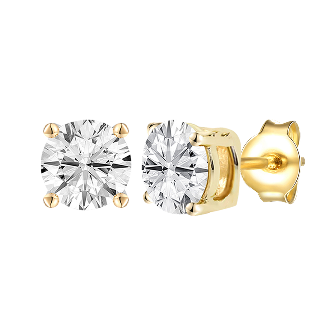 14K Lab Grown Round Solitaire Earrings F-G VS1-VS2