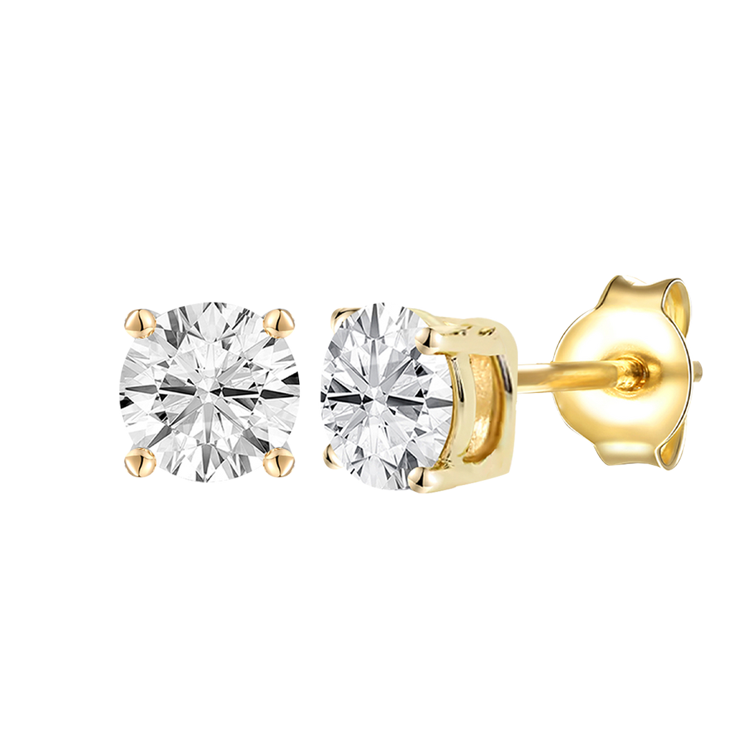 14K Lab Grown Round Solitaire Earrings F-G VS1-VS2