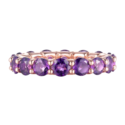 Sterling Silver Gemstone Eternity Band Ring