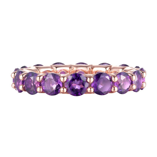 Sterling Silver Gemstone Eternity Band Ring