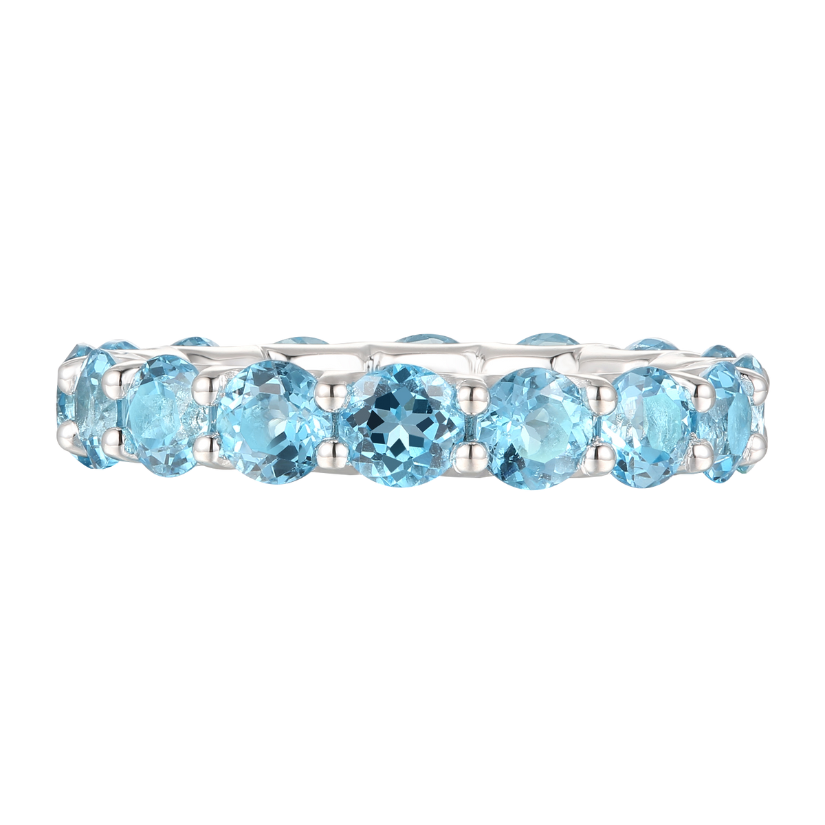 Sterling Silver Gemstone Eternity Band Ring