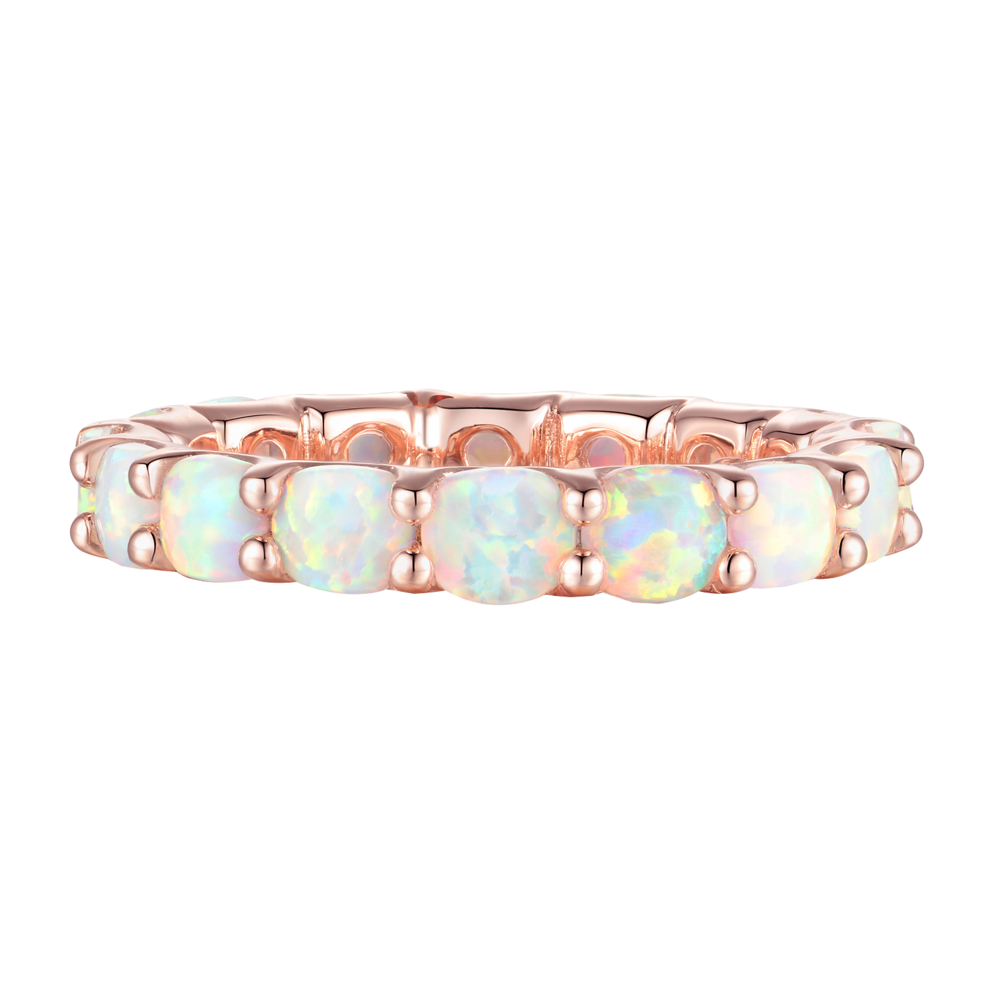 Sterling Silver Gemstone Eternity Band Ring