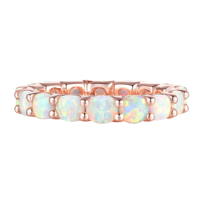 Sterling Silver Gemstone Eternity Band Ring
