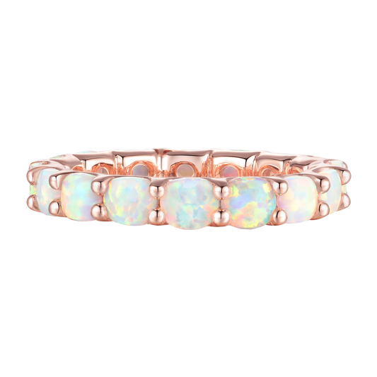 Sterling Silver Gemstone Eternity Band Ring