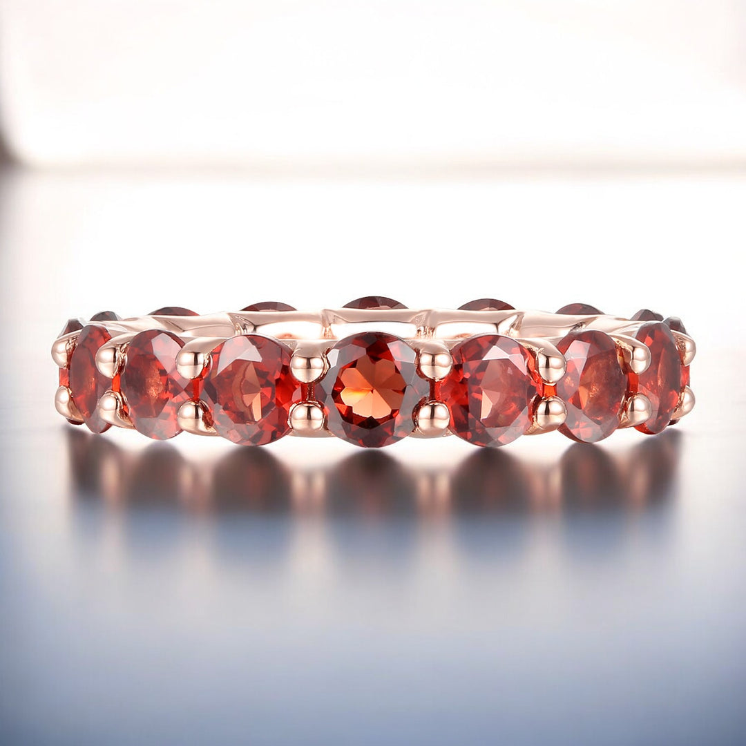 Sterling Silver Gemstone Eternity Band Ring