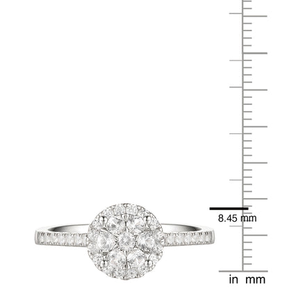 10K White Gold 1/2 ct tw Diamond Halo Ring (I-I2)