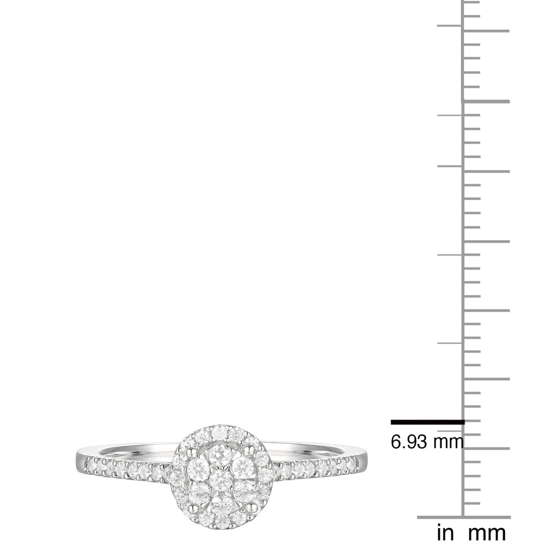 10K White Gold 1/4 ct tw Diamond Halo Ring (I-I2)