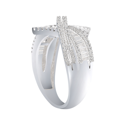 10K White Gold 1 ct tw Diamond By-Pass Ring