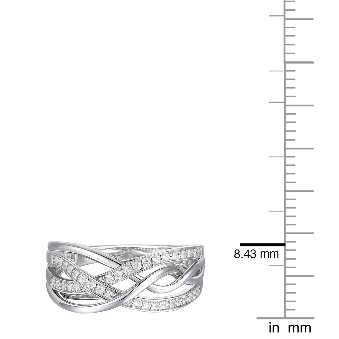 Sterling Silver 1/4 ct tw Diamond Woven Band Ring (I-I2)