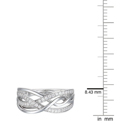 Sterling Silver 1/4 ct tw Diamond Woven Band Ring (I-I2)