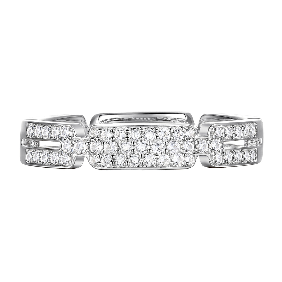 10K White Gold 1/4 ct tw Diamond Link Ring (I-I2)