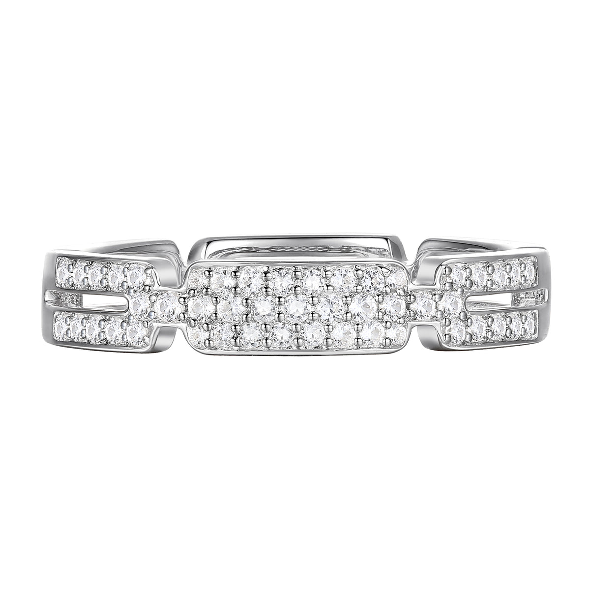 10K White Gold 1/4 ct tw Diamond Link Ring (I-I2)