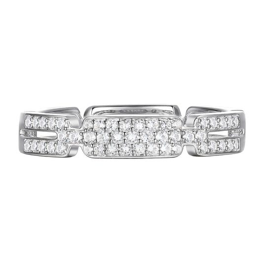 10K White Gold 1/4 ct tw Diamond Link Ring (I-I2)
