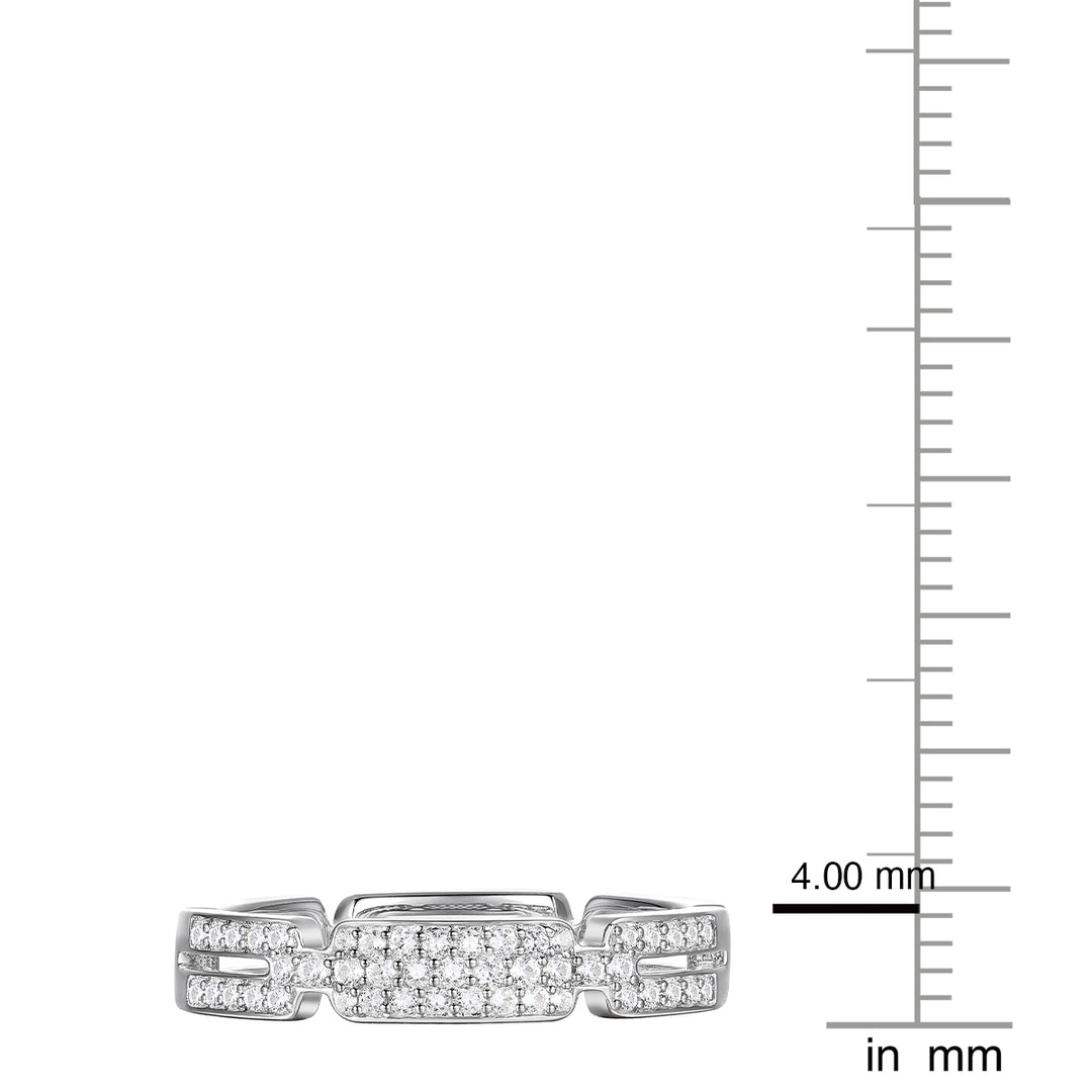 10K White Gold 1/4 ct tw Diamond Link Ring (I-I2)