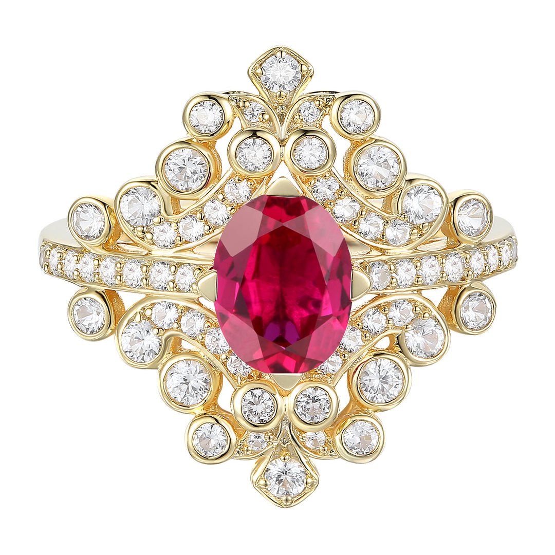 Sterling Silver Lab Created Gemstone Cocktail Ring