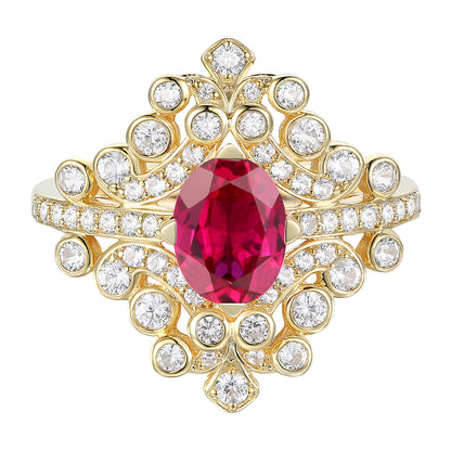 Sterling Silver Lab Created Gemstone Cocktail Ring