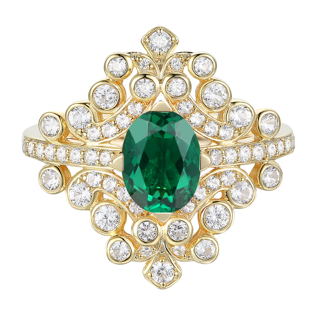 Sterling Silver Lab Created Gemstone Cocktail Ring