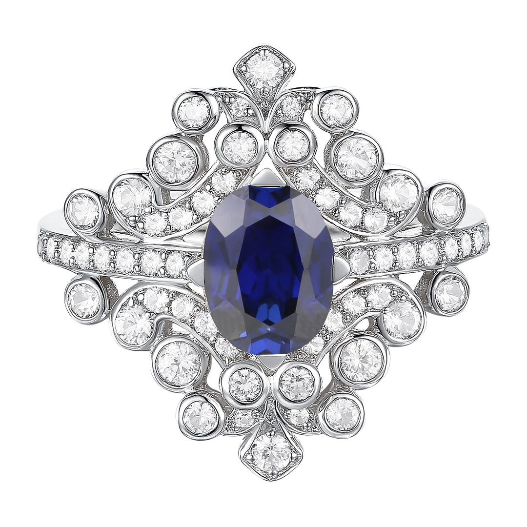 Sterling Silver Lab Created Gemstone Cocktail Ring