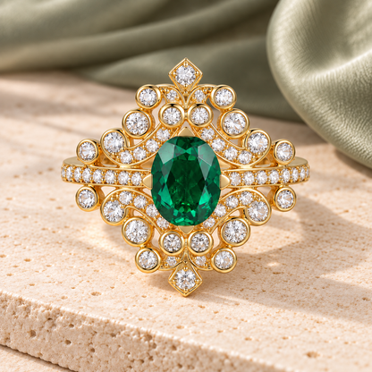 Sterling Silver Lab Created Gemstone Cocktail Ring