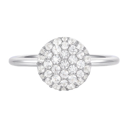 Sterling Silver 1/2 ct tw Diamond Round Shape Pavé Ring (I-I2)