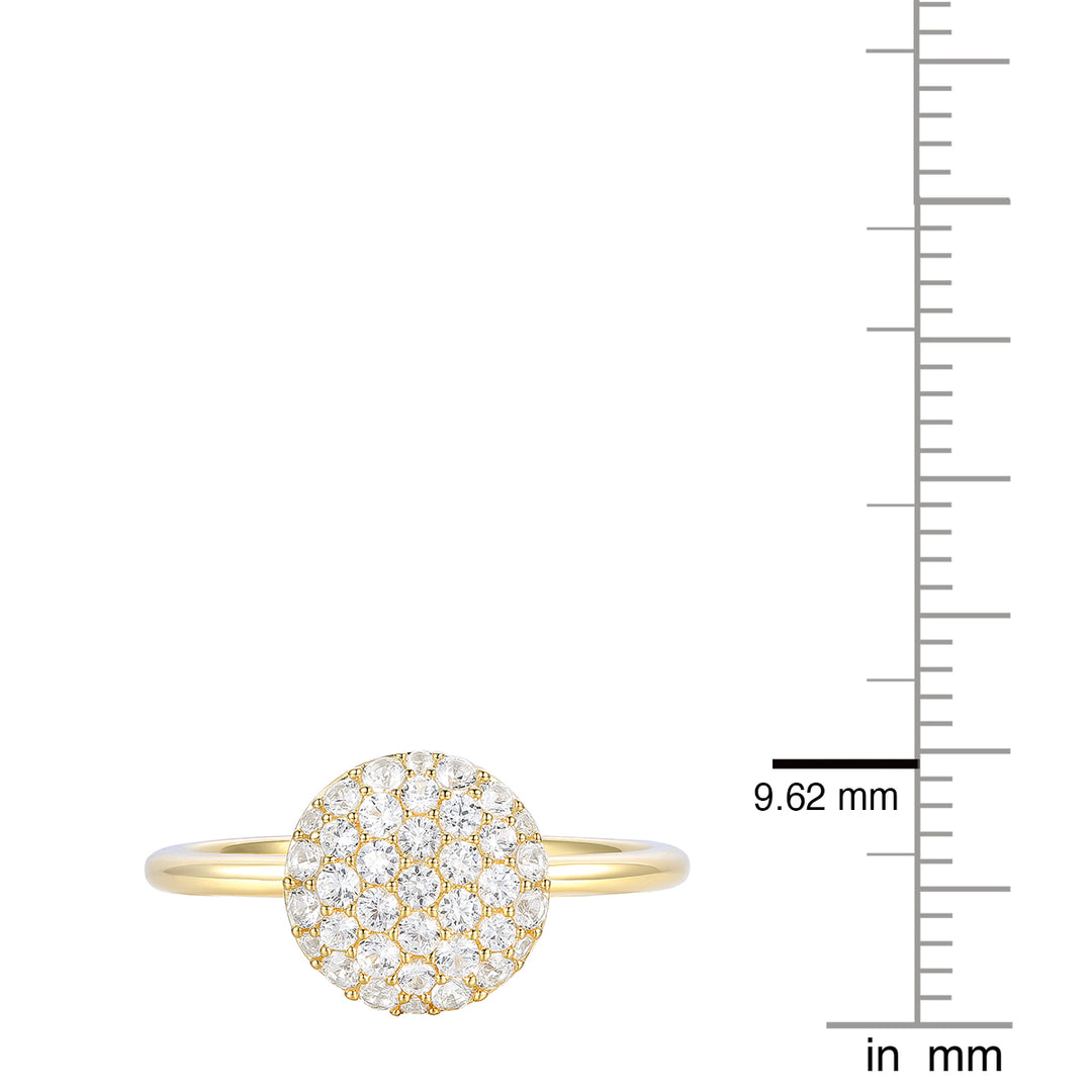 14K Yellow Gold over Sterling Silver 1/2 ct tw Diamond Round Shape Pavé Ring (I-I2)