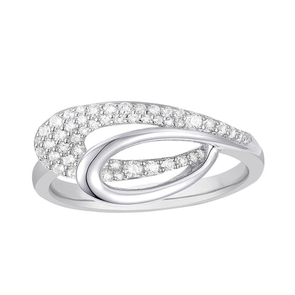 Sterling Silver 1/4 ct tw Diamond Modern Wave Ring (I-I2)