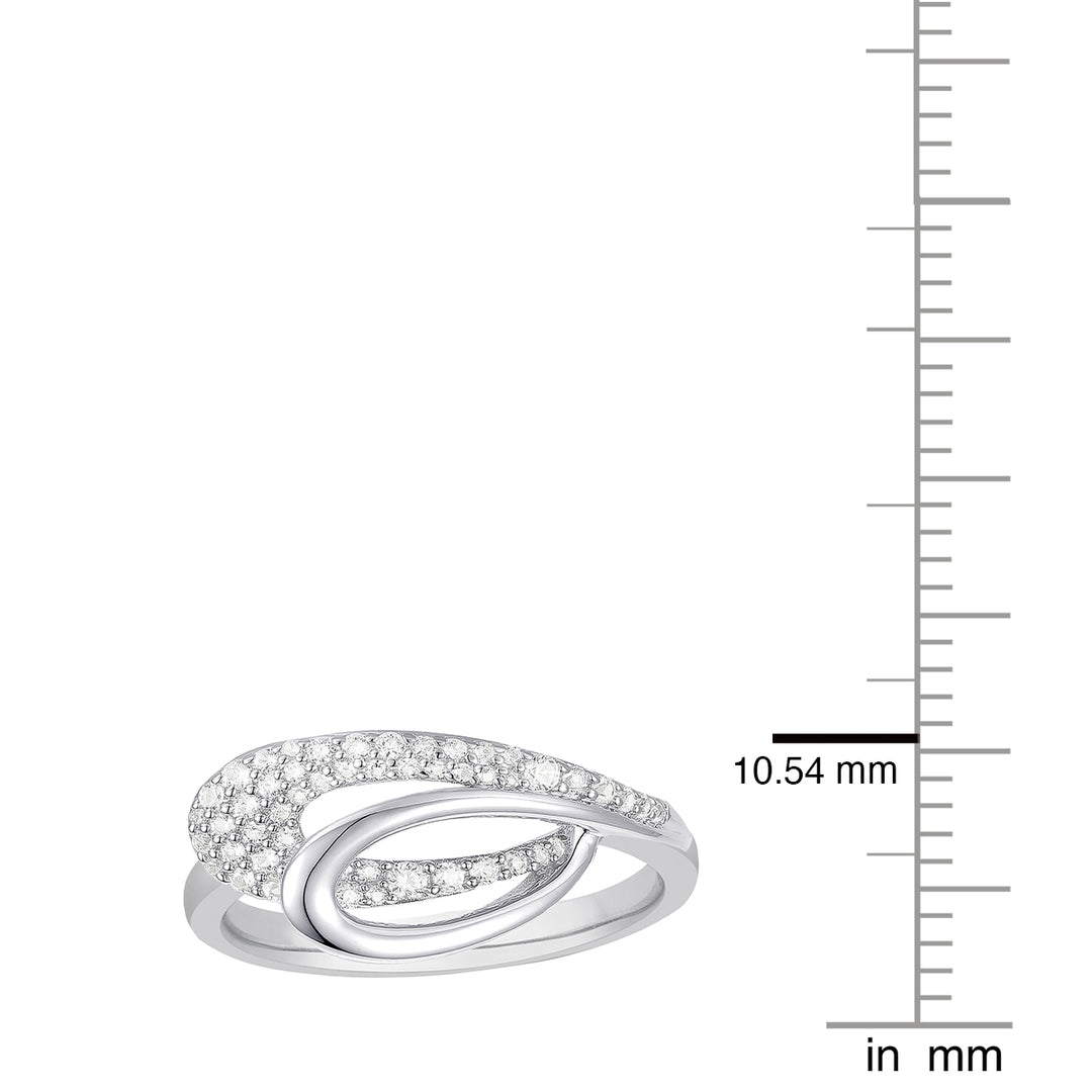 Sterling Silver 1/4 ct tw Diamond Modern Wave Ring (I-I2)