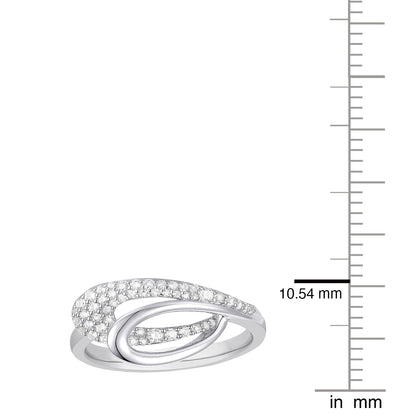 Sterling Silver 1/4 ct tw Diamond Modern Wave Ring (I-I2)