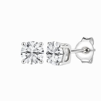 14K Lab Grown Round Solitaire Earrings F-G VS1-VS2
