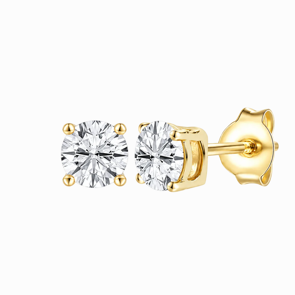 14K Lab Grown Round Solitaire Earrings F-G VS1-VS2
