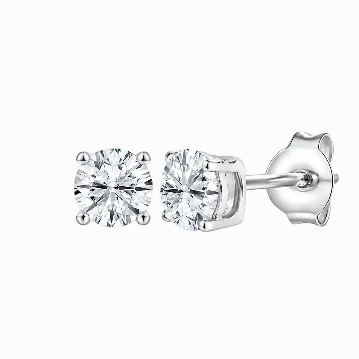14K Lab Grown Round Solitaire Earrings F-G VS1-VS2