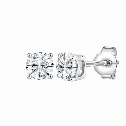14K Lab Grown Round Solitaire Earrings F-G VS1-VS2