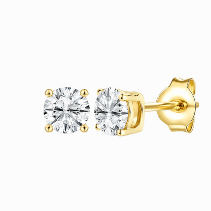 14K Lab Grown Round Solitaire Earrings F-G VS1-VS2