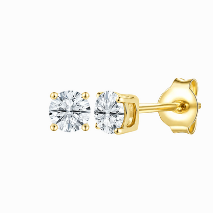 14K Lab Grown Round Solitaire Earrings F-G VS1-VS2