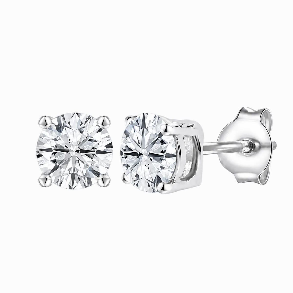 14K Lab Grown Round Solitaire Earrings F-G VS1-VS2